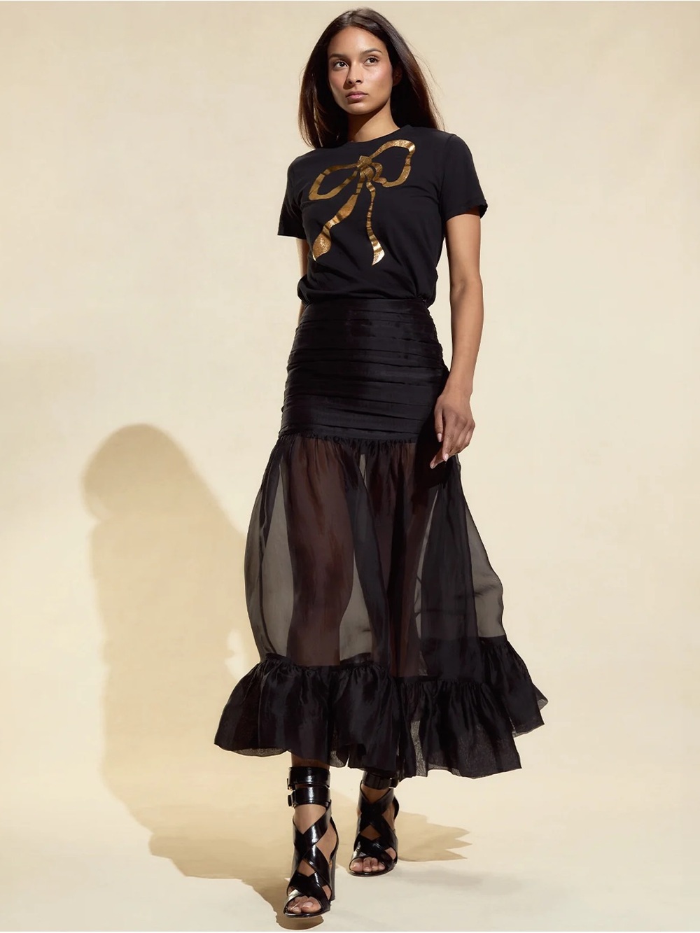 Cynthia Rowley Black Serafina Silk Skirt